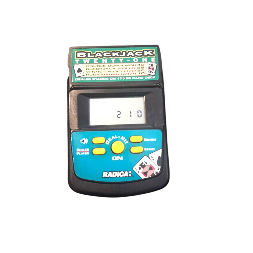 Vintage Blackjack 21 Handheld Electronic Tabletop Card Dealer Video Game Radica‎